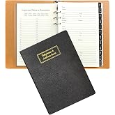 Refillable Address Book with Alphabetical Tabs, w/Pockets, 648 Large Print Telephone Birthday Email PU Leather Hardcover Durable for Women Men Seniors Home Office, 236Pages, A5, Black