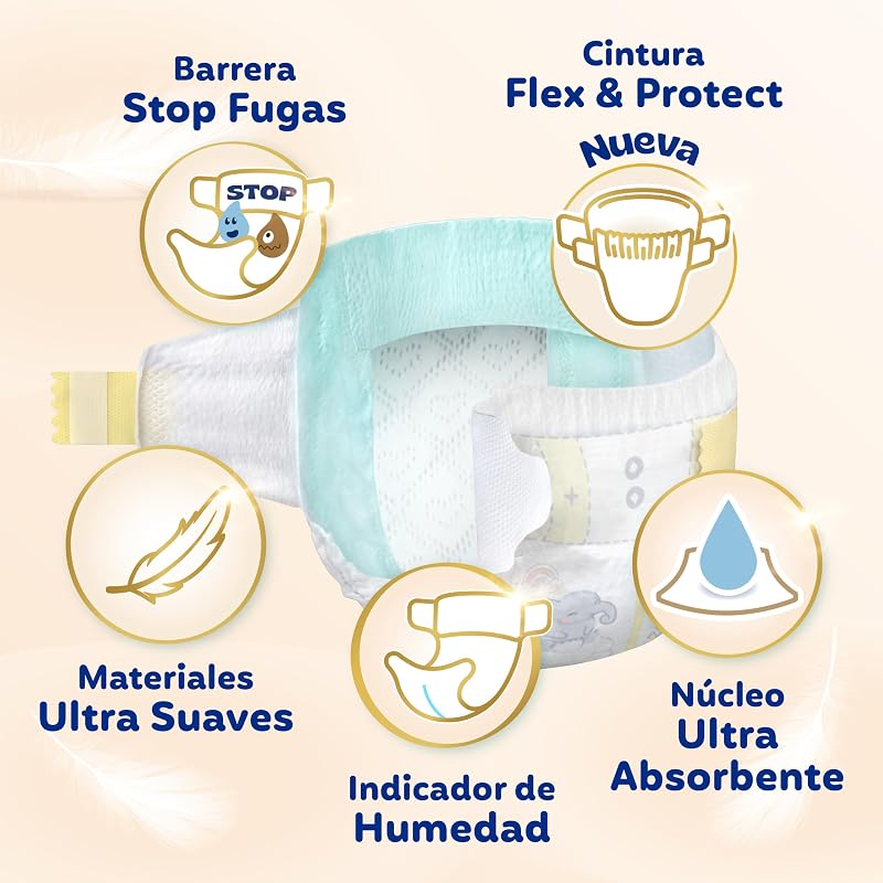 Pañales Bebé Sensitive, Talla 3 (6-10 kg), 224 Pañales + Regalo de 40 Toallitas Aqua Pure 99% Agua, Hasta 12 h De Protección Antifugas y Cuidado de la Piel, Pack Mensual
