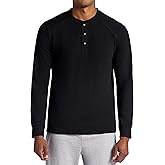 Gaiam Mens Cozy & Cool Henley Shirt, Standard Fit, Stretch Midweight Micro Waffle Jacquard Material
