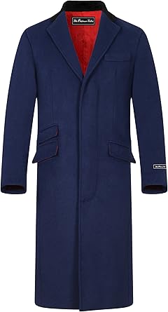 navy blue overcoat