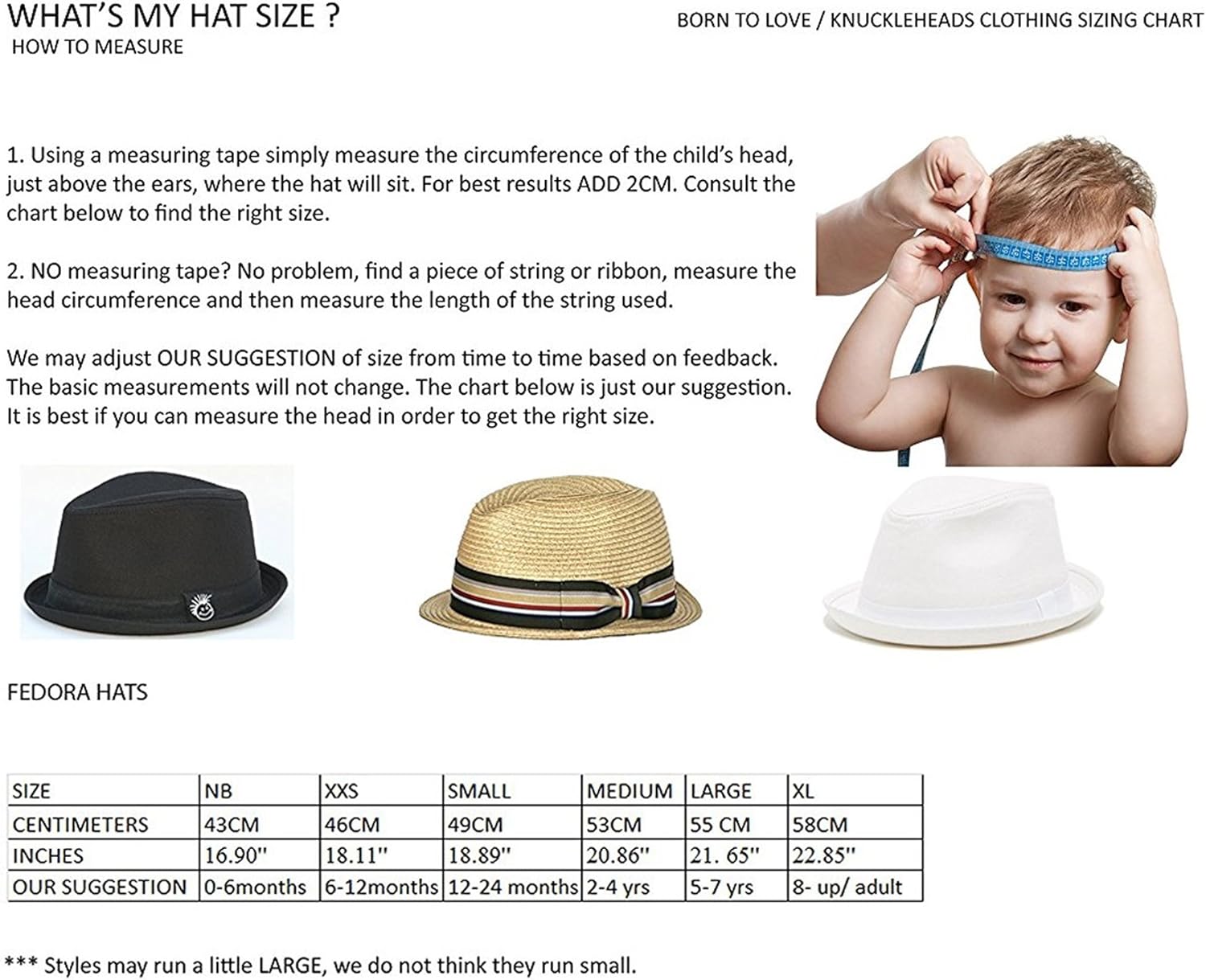infant white fedora hat