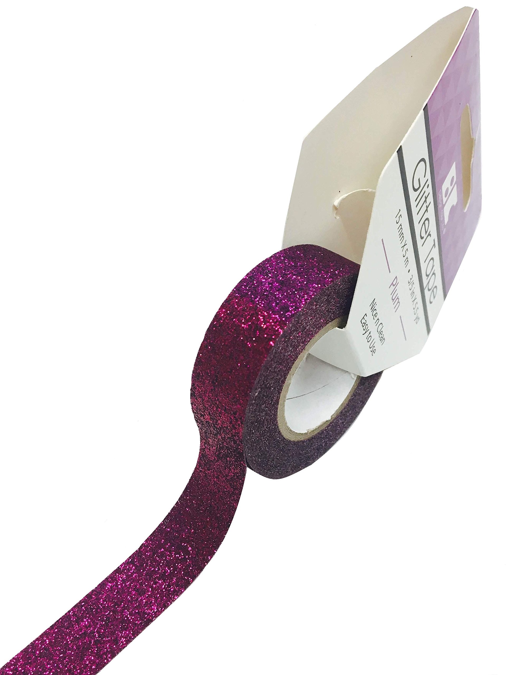 Best Creation Glitter Tape 15 mm x 5 m Plum, Acrylic, Multicoloured, 0.45 x 2.4 x 3.4 cm