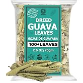 2.6oz Hoja De Guayaba, Dried Guava Leaf, 100+ Whole Guava Leaves | Aromatic Tea, Caffeine free, No Additives, Non GMO. By Akshit