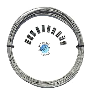 49-strand Cable Vinyl Coated 7x7 Stainless Steel Kit 30ft 275lb 1.2mm W/10 1.4mm Crimps