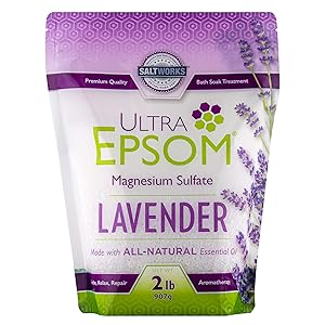 SaltWorks Ultra Epsom Premium Scented Epsom Salt, Lavender, 2 Pound Bag