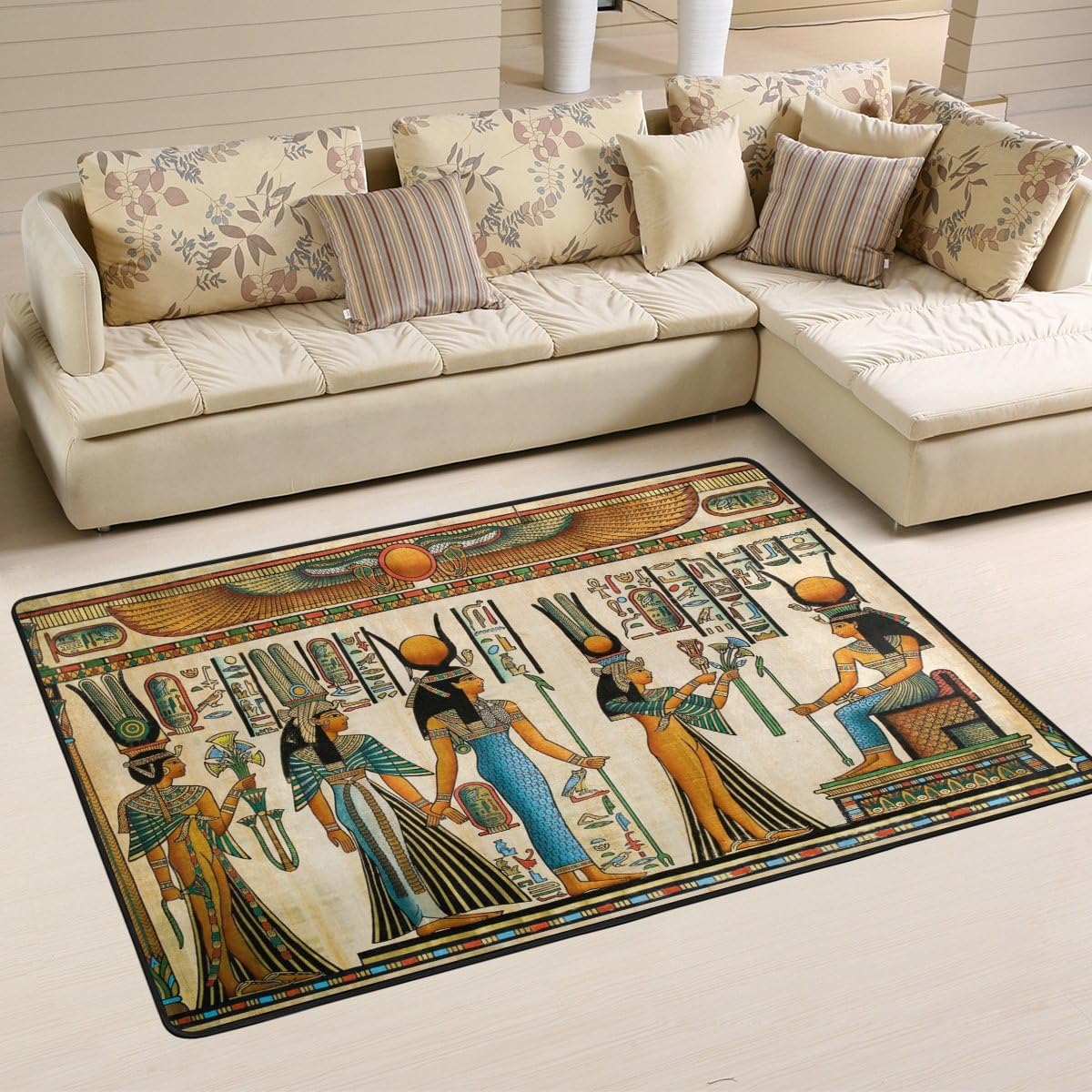 ALAZA Retro Ancient Egyptian Culture Area Rug Rugs Mat for