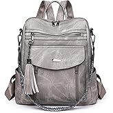 ROOSALANCE Backpack Purse for Women Pu Leather Backpack Fashion Ladies Shoulder Bag Handbags for Travel Daily Use