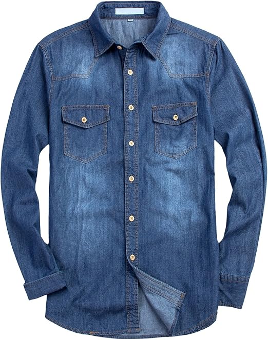 distressed denim button up shirt