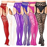 DRESHOW Women Fishnet Tights Fishnet Stockings Hight Waist Tights Thigh High Pantyhose