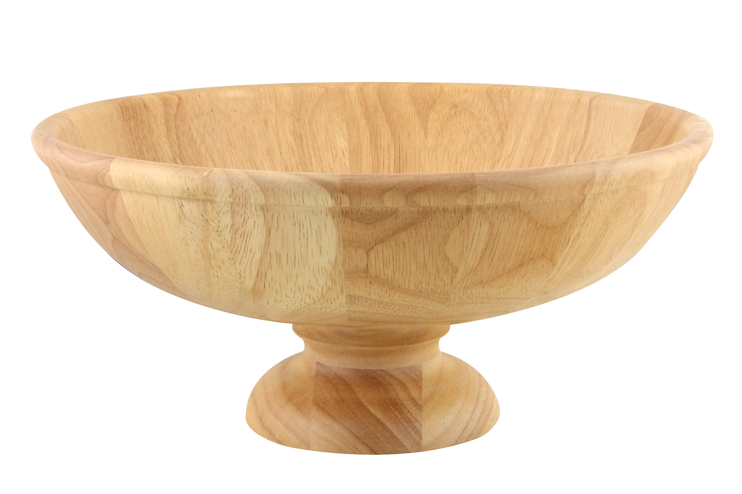 apollo THE HOUSEWARES BRAND Fruit Bowl Footed, High-Quality Hevea Wood, Countertop Centrepiece, Great Gift Idea, Size 30x13cm, Natural