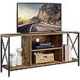 Yaheetech TV Stand for TVs up to 65 Inches, TV Console Table with Shelves, Farmhouse Media Entertainment Center for Living Room Bedroom, Rustic Brown