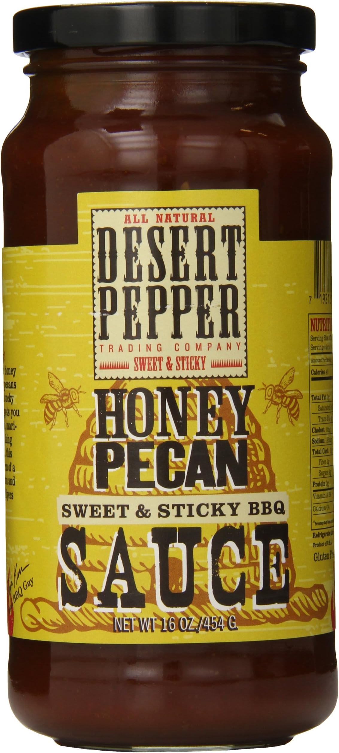 Desert Pepper Trading Company BBQ Sauce, Honey Pecan, 16 Ounce