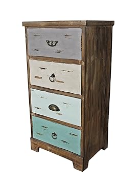 Elbmoebel Brown Colourful Multi Coloured Wooden Chest Of Drawers