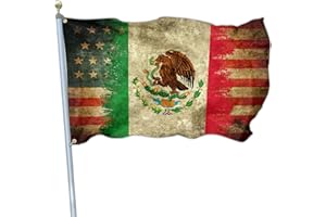 JNAB YISIDAI Mexico Flag Mexican American Flags for Outside 3x5 Double Sided Patriotic House Flags Indoor Outdoor Decoration Banner
