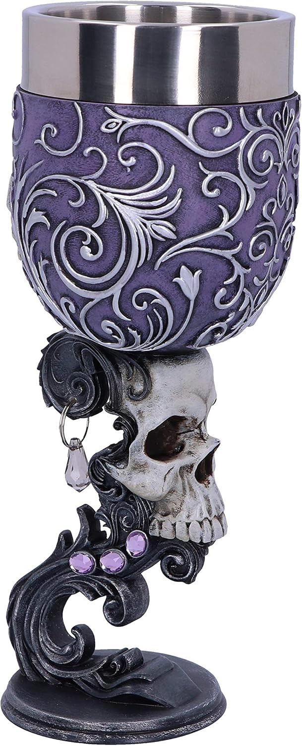 Nemesis Now B5168R0 Deaths Desire Twin Skull Heart Set of Two Goblets, Purple, 18.5cm, 2 Count (Pack of 1) - Image 3