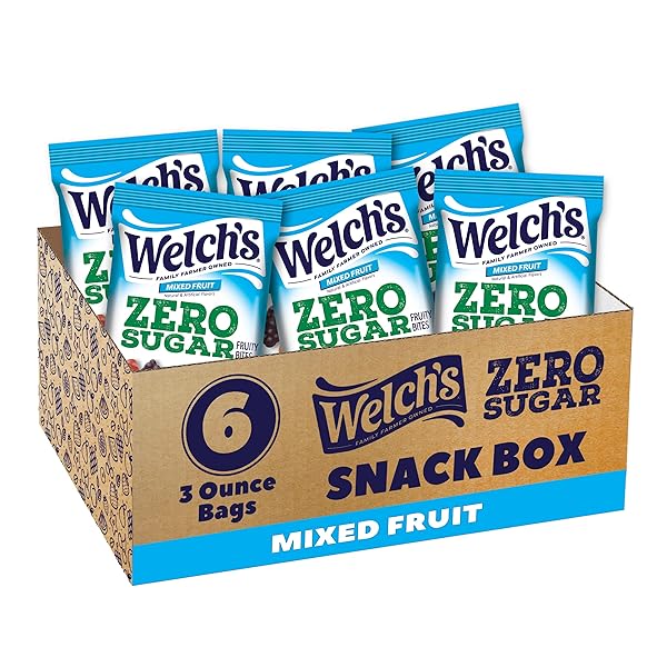 WELCH’S ZERO SUGAR FRUITY BITES, MIXED FRUIT SNACK...