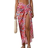 Eicolorte Womens Beach Cover Up Chiffon Sheer Bikini Beach Swimsuit Coverup Sarong Pareo Wraps for Women