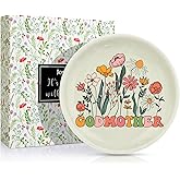 JoycuFF Godmother Proposal Gift Gifts Will You Be My Godmother Ceramic Trinket Jewelry Dish Gifts for Birthday Christmas