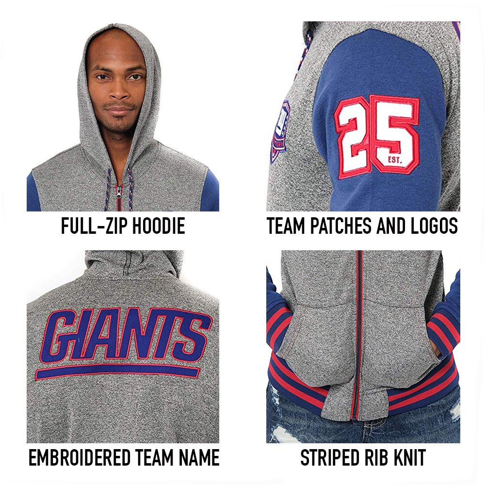 Ultra Game Nfl Mens Super Soft Supreme Full Zip Varsity
