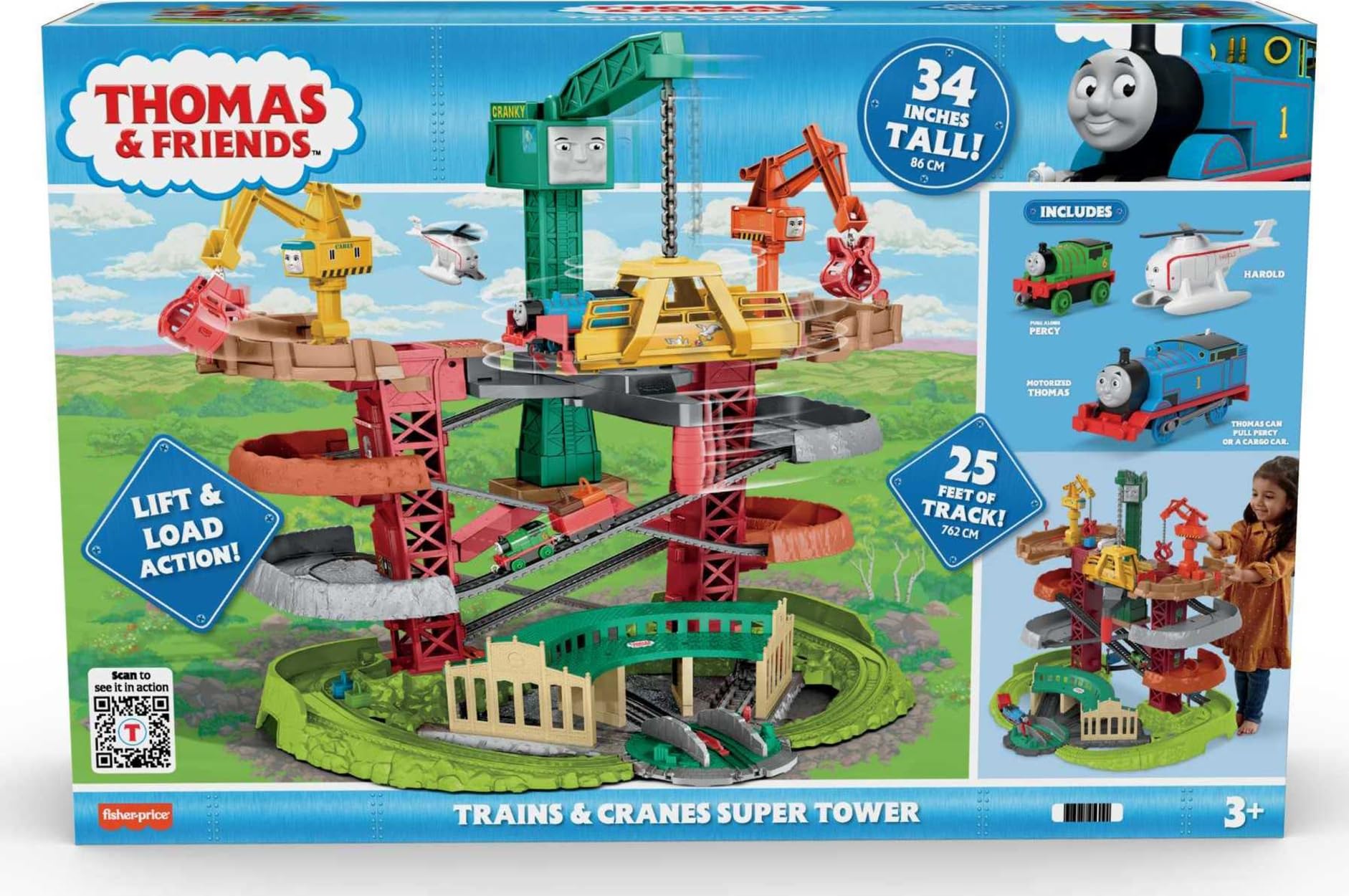 thumbnail image 2 of 1:55 Engineering Vehicle Toy Set – Excavator, Crawler Crane, Tower Crane, Black 2 of 6