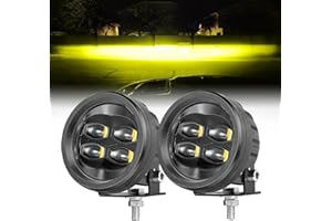 ACEC SHOP SAE Yellow Fog Lights, 2PCS 80W 3.5 Inch Round LED Fog Lights DOT Approved Street Legal Amber Pods Off Road Driving