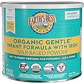 Earth's Best Organic Gentle Infant Formula for Babies 0-12 Months, Milk-Based Powder Formula with Iron, Omega-3 DHA, and Omeg
