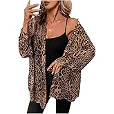 Milumia Women's Leopard Cheetah Sheer Mesh Button Down Shirt Long Sleeve Drop Shoulder Blouse Top
