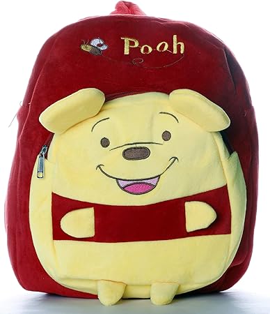 HC Toys LLP Plush Canvas Material Stuffed Printed Winnie The Pooh Soft Toys School Bag for Kids Boys and Girls Backpack (2-5 Years)
