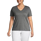 Lands' End Women's Relaxed American-Grown Supima Cotton V-Neck T-Shirt