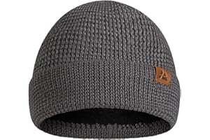 DANISH ENDURANCE Merino Wool Beanie for Men & Women, Fleece Lined Hat, Soft, Stretchy, Fisherman Beanie, Warm Wool Hat