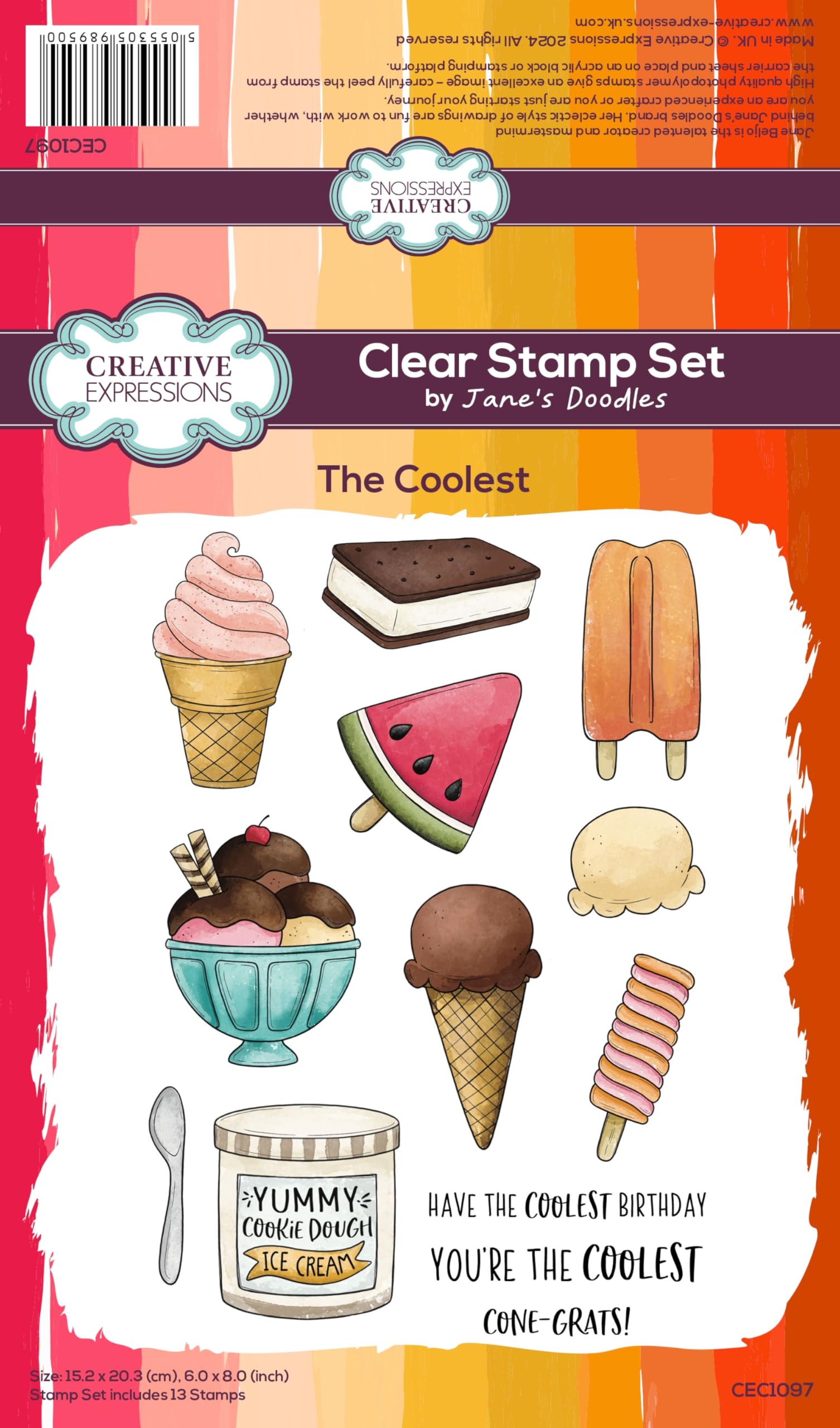 Jane's Doodles Craft Stamp, Photopolymer, 6 x 8 in