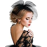 Ayliss Women Mesh Veils Black Bridal Birdcage Short Wedding Face Veil with Clip Tulle Gothic Bride Halloween Costume