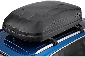 Rooftop Cargo Carrier Box 12 Cubic Feet, Dual-Side Opening Hard Shell Roof Luggage Box, 135 LBS Capacity with Secure Straps &