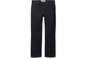 Amazon Essentials Boys and Toddlers' Uniform Straight-Fit Flat-Front Chino Khaki Pants, Multipacks