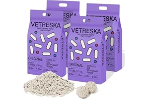 VETRESKA Tofu Cat Litter,Natural Kitty Litter Strong Clumping Flushable Cat Litter Pellets Ultra Absorbent,Odor Control,Dust-