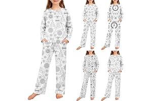 Christmas Colorable Pants Set for Kids Boys DlY Hand Painted Outfits 2 Piece Girls Your Own Fun (Hot Pink, 11-12 Years)