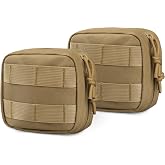 RXW 2 Pack Small Molle Pouch Mini Tactical EDC Belt Pouches | 4x4 GP Pouch Admin Compact Tool Utility Pouches Organizer Waist Belt Pouch for Man Including Removeable Clear ID Pocket
