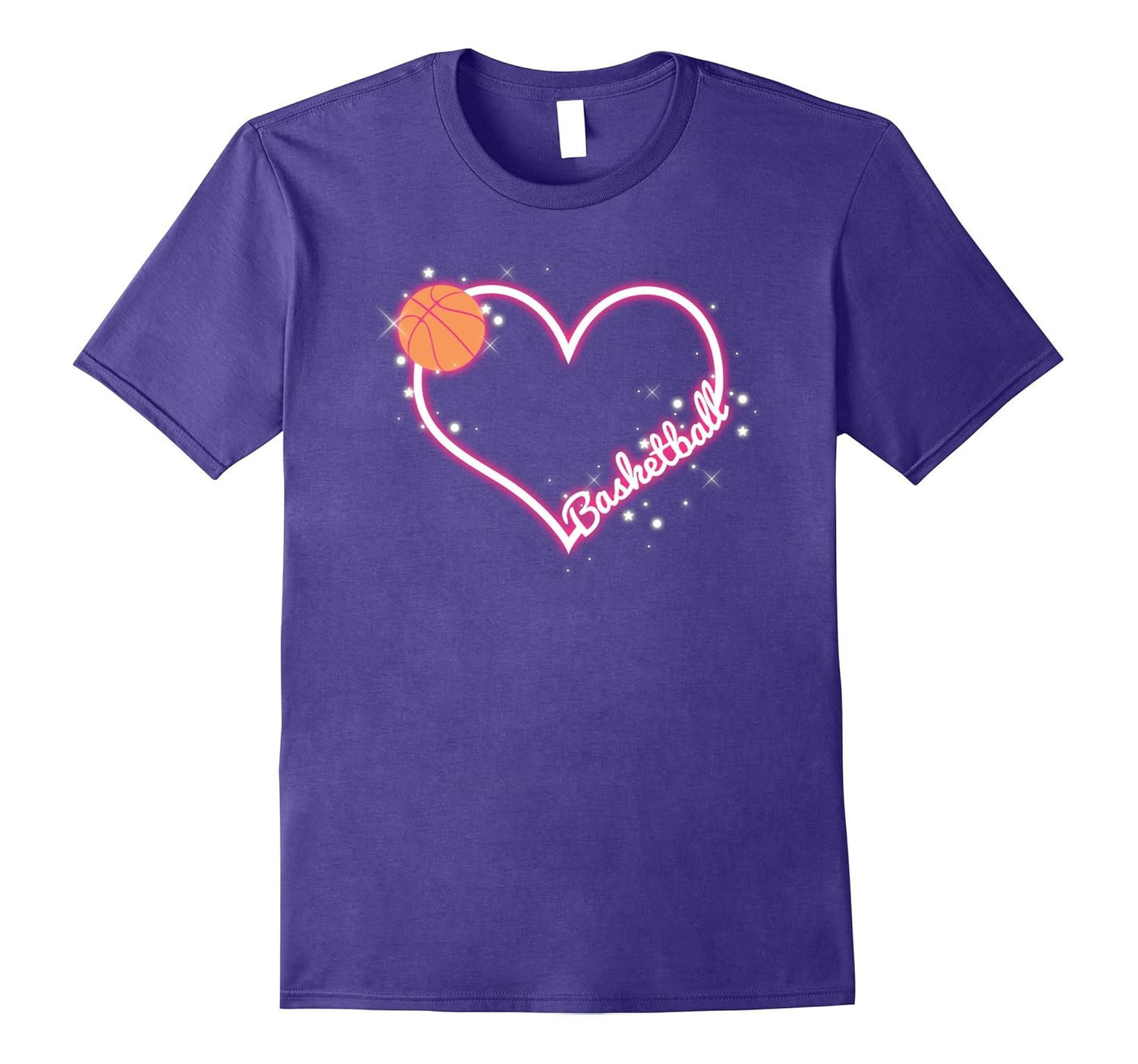 I Love Basketball, Girl Basketball Player Heart T-Shirt-ANZ