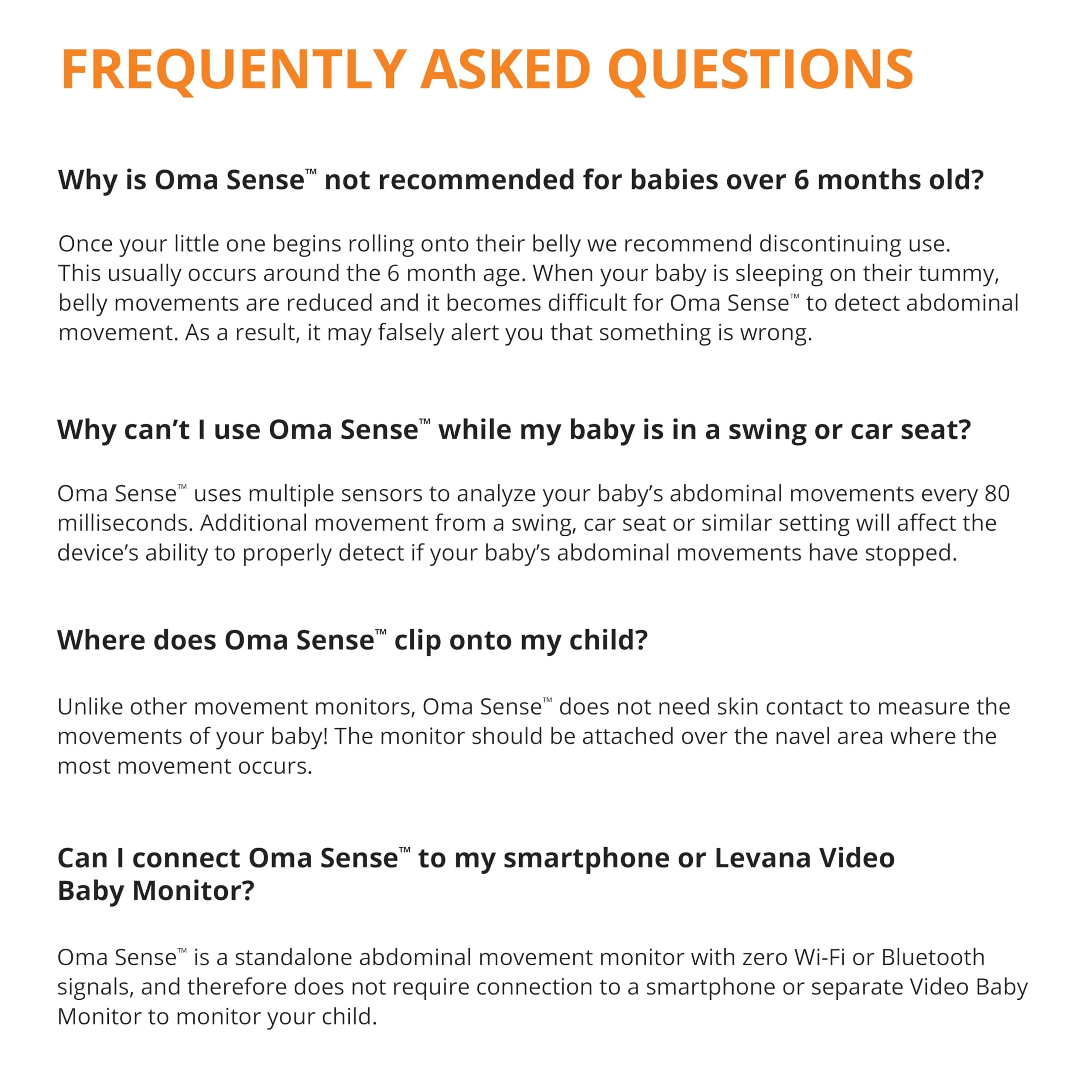 Levana Oma Sense Portable Baby Breathing Movement Monitor with Vibrations and Audible Alerts Designed to Stimulate Baby and Alert Parents