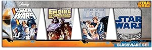 Silver Buffalo Star Wars Episodes 4, 5 and 6 1-Ounce Mini Glas Set, Set of 4, Multicolor