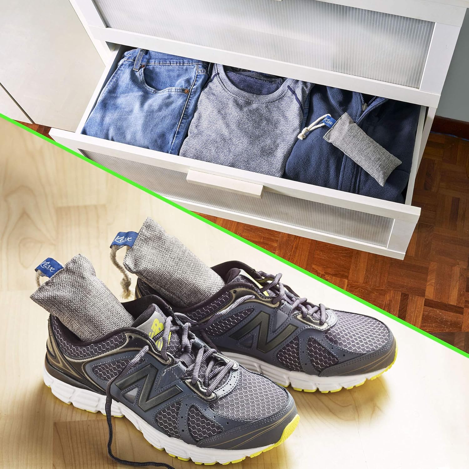 Nature Fresh Air Purifier Bags - Activated Charcoal Bags Odor Absorber, Odor Eliminator for House, Shoe Deodorizer, Car Deodorizers, Closet Air Fresheners for Home, Room Deodorizer for Home, Shoe Odor: Kitchen & Dining