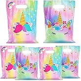 Haxpacal Rainbow Horse Party Favors Bags (50Pcs), Colorful Horse Gift Bag for Cartoon Birthday Favor Treat Goodie Candy Bags, Colorful Horse Birthday Party Supplies