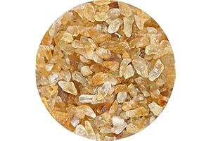 Amazing Gemstone Citrine Crystal Chips Aquarium Gravel Rocks - Bulk Fish Tank Gravel, Small Tumbled Stone Chips and Tiny Crystals for Decoration (Natural AAA Grade Gemstones)