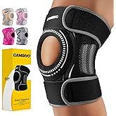CAMBIVO ELITE Knee Brace with Side Stabilizers & Open Patella Gel Pad for Knee Pain, Meniscus Support, Arthritis & Ligament Strain for Men and Women – Adjustable Wrap for Daily Use (Black, Large)