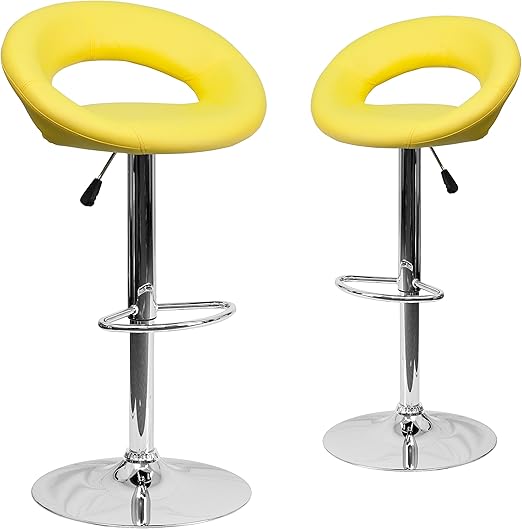 Amazon Com Flash Furniture 2 Pk Contemporary Yellow Vinyl