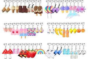 GIFIKOI 30-40 Pairs Clip On Earrings Cute Weird Funny Earring for Women Kawaii Aesthetic Non Pierced Fun Dangle Drop Earring Set…