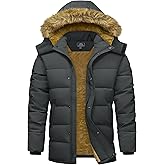 MAGCOMSEN Men's Winter Jacket Water Repellent Windproof Warm Thicken Fleece Lined Coat Warm Thicken Winter Parka Jacket