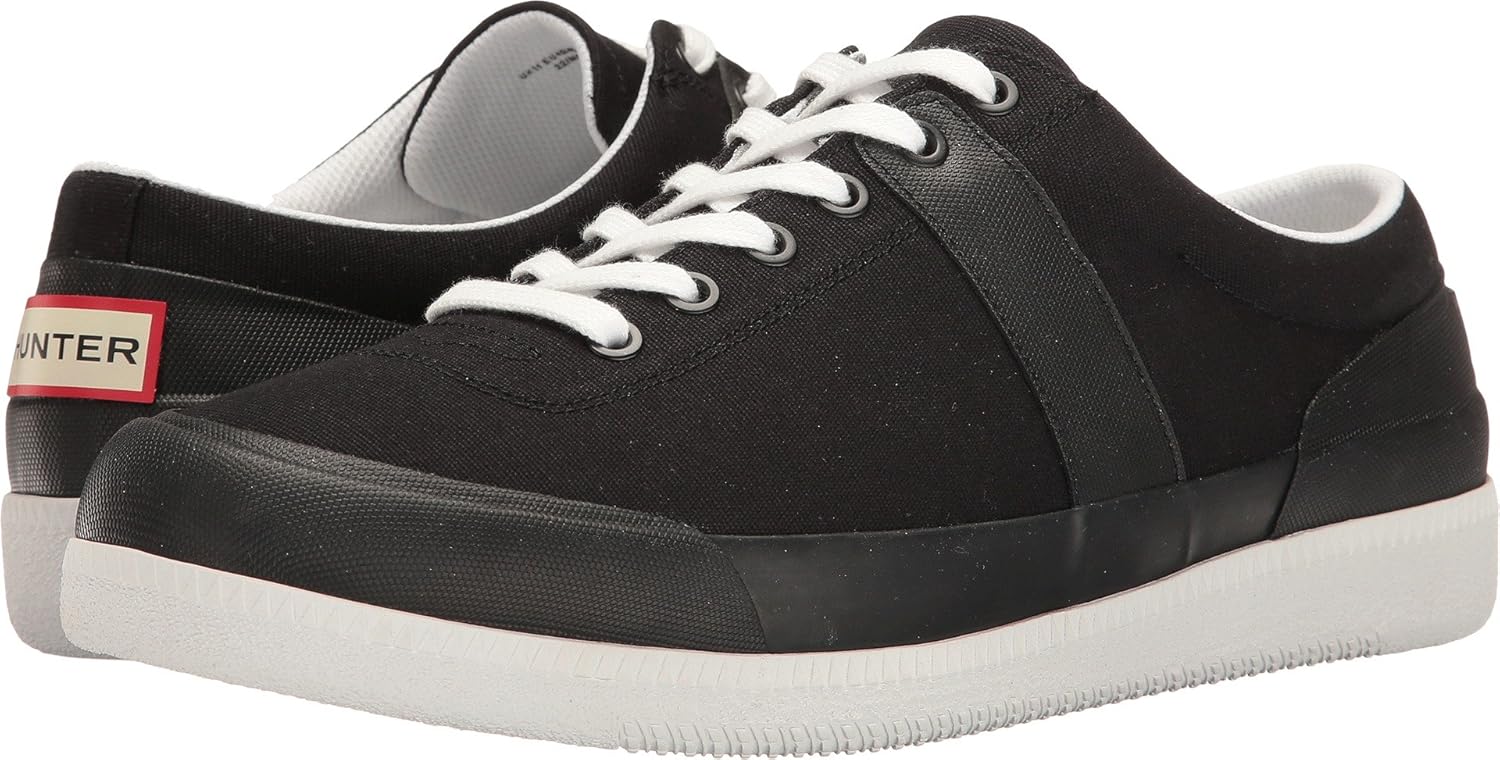 Hunter Men's Original Sneaker Lo Canvas Black/White Shoe Amazon.co
