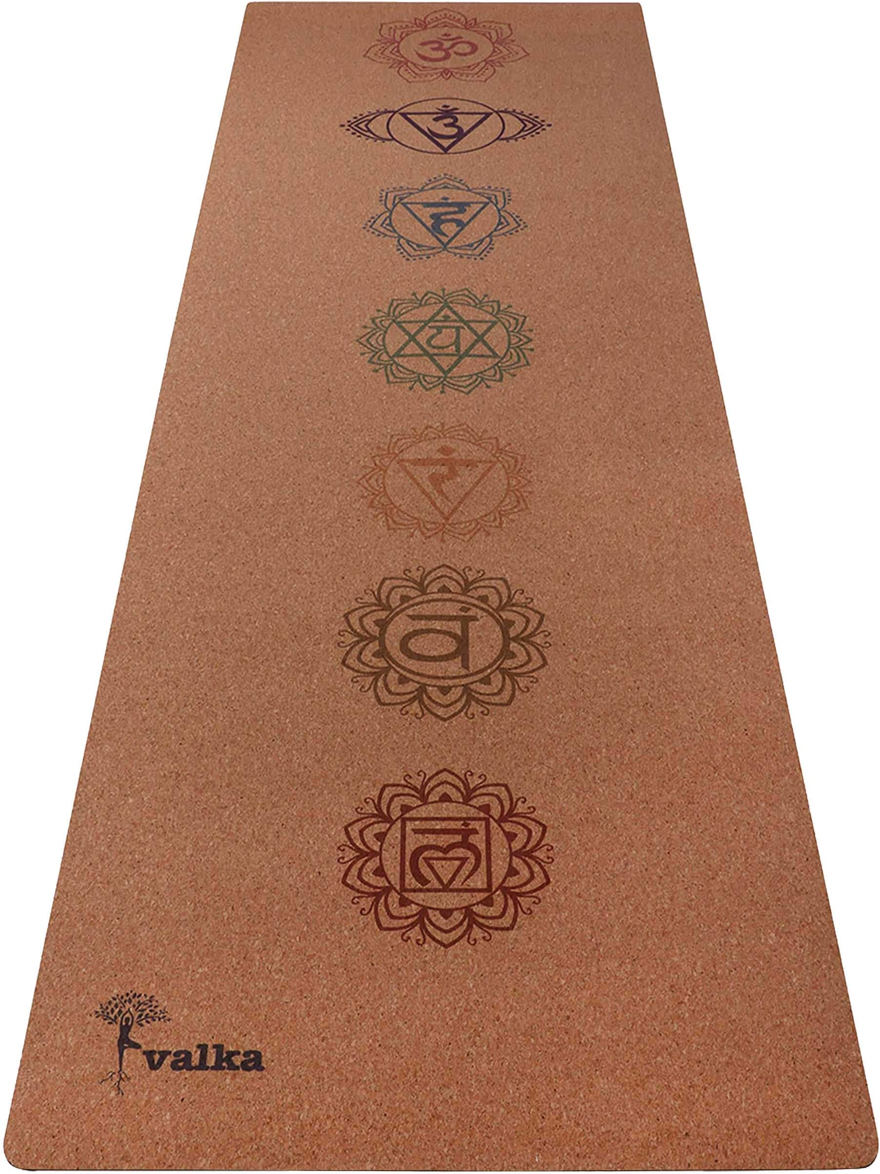 Cork Yoga Mat Non Slip, Eco Friendly & Odor Free - Beautiful Designer Travel Yoga Mat with Carry Strap - Best Bikram & Hot Yoga Mat - 72" x 24" - 4mm Thick