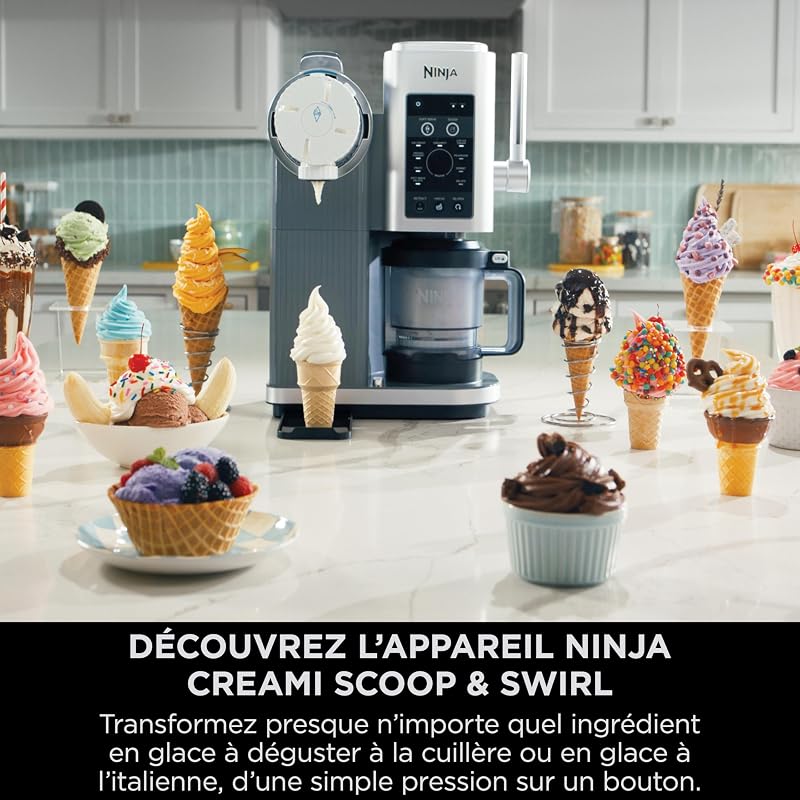CREAMi Scoop et Swirl avec 2 pots, Machine à Glace, 13 modes